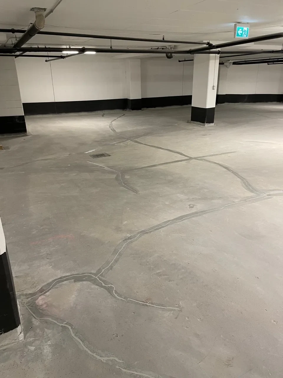 Allenbury concrete substrate showing crack treatment before coating