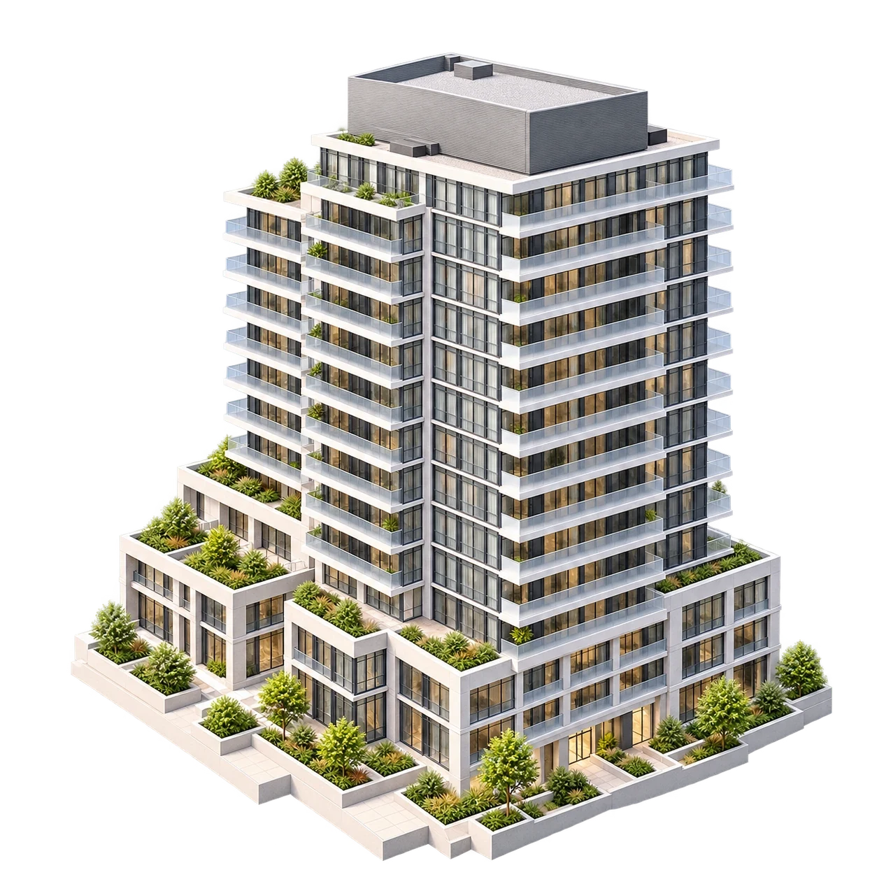 Reference-based Allenbury 180 fairview mall drive architectural illustration