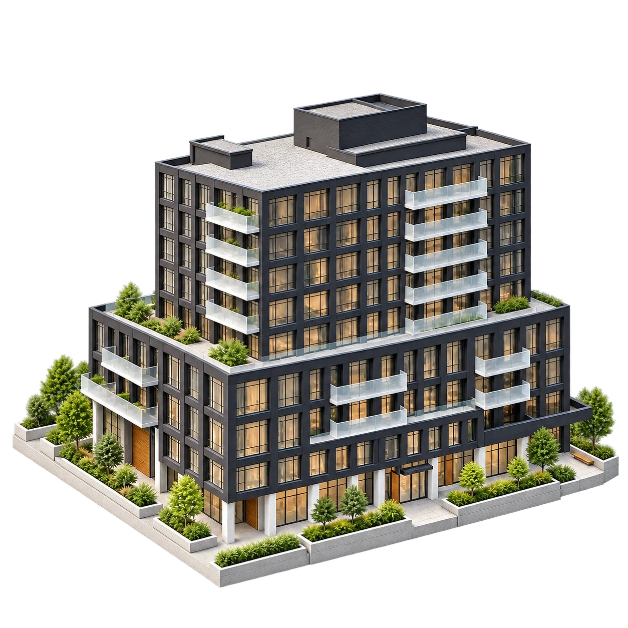 Reference-based Allenbury 170 fairview mall drive architectural illustration